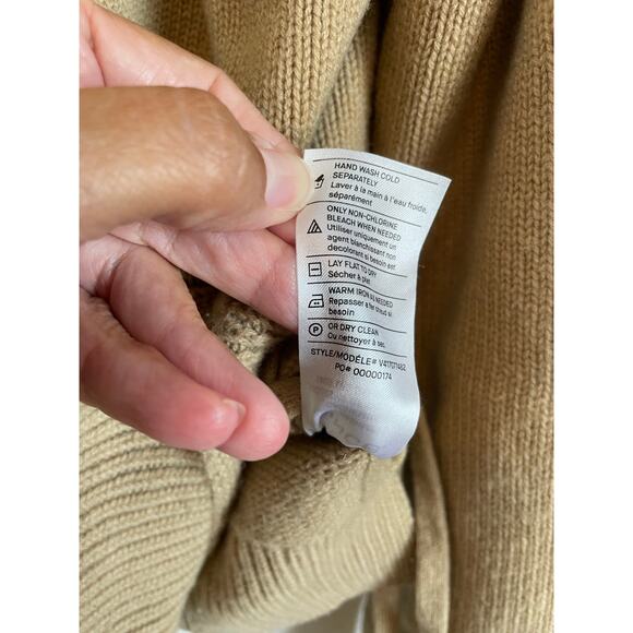 Vince. Vince Camuto 100% cashmere tan laced up side sweater solid Size Small - Picture 9 of 9